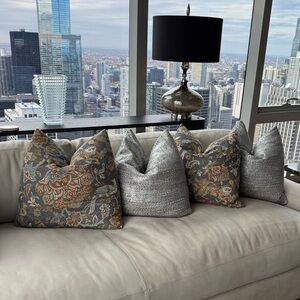 Eastern Accents Mulberry Wild Things Dark Grey Double Sided Down Pillows